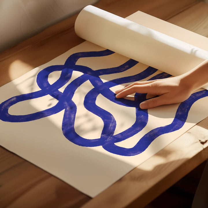 Blue Rope & Scribble Pair by Maison Bootsy,livingroom,timber border