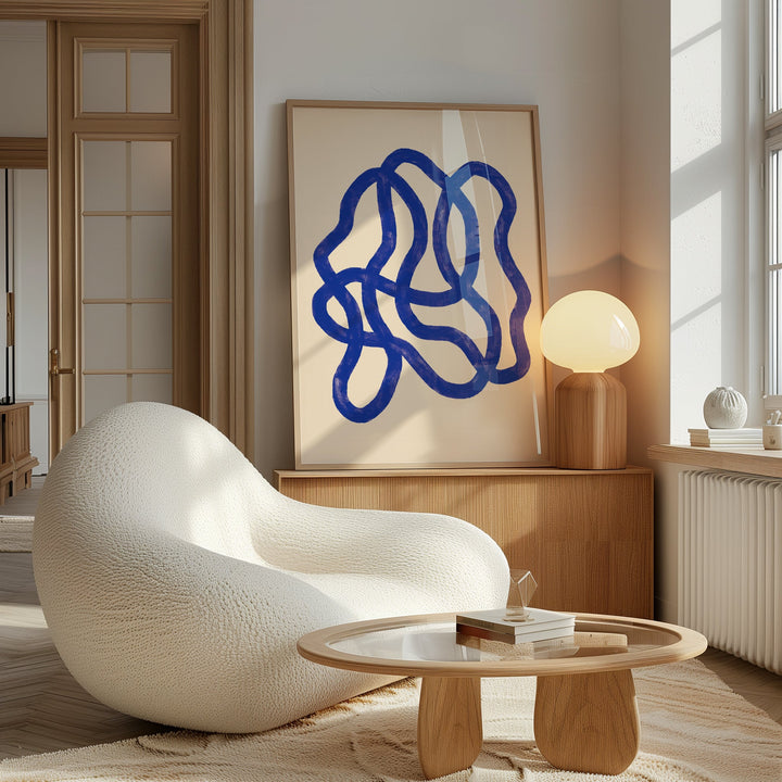 Blue Scribble by Maison Bootsy,livingroom,timber border