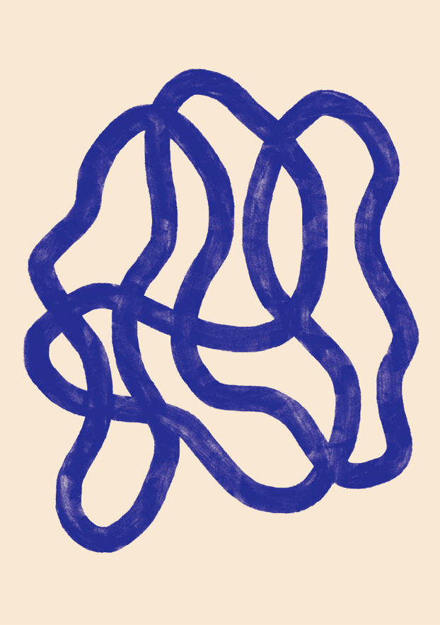 Blue Scribble by Maison Bootsy,frame