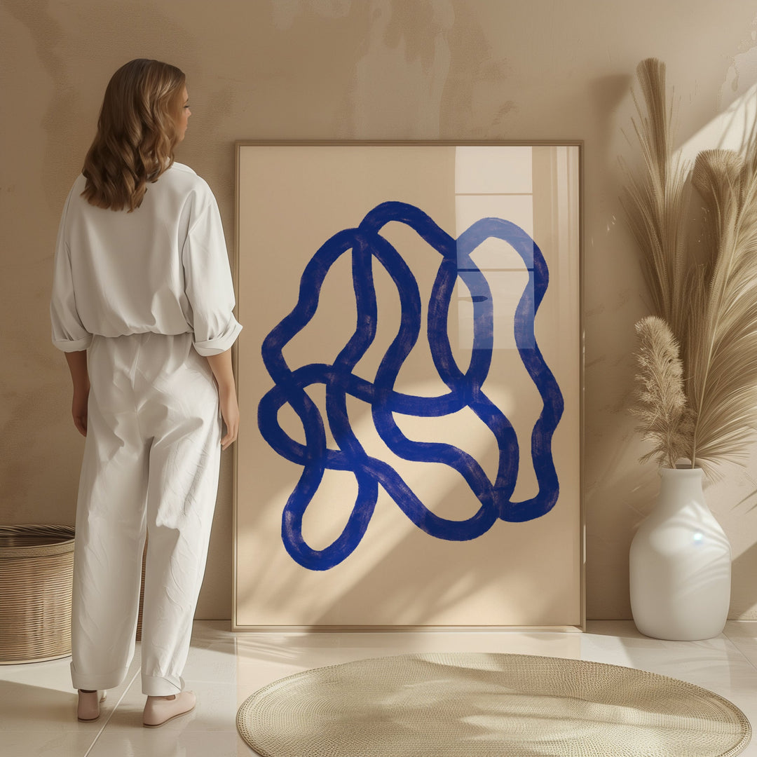 Blue Scribble by Maison Bootsy,livingroom,timber border