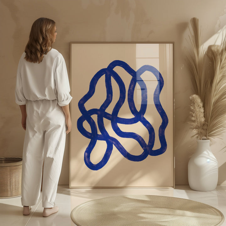 Blue Scribble by Maison Bootsy,livingroom,timber border