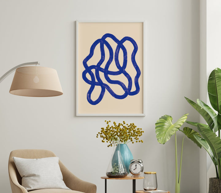 Blue Scribble by Maison Bootsy,livingroom,timber border