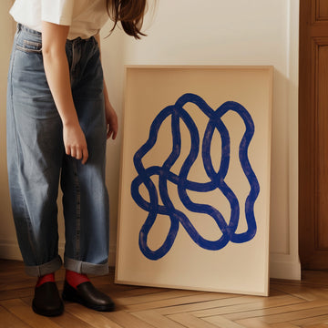 Blue Scribble by Maison Bootsy,livingroom,timber border