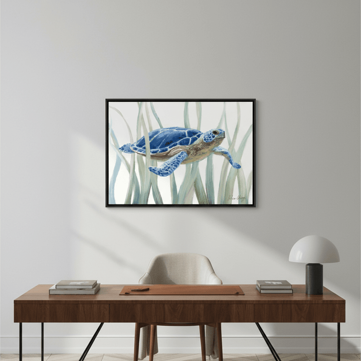 Blue Sea Turtle by Julia Cheney wall - art - picture - poster