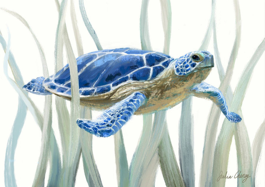 Blue Sea Turtle by Julia Cheney