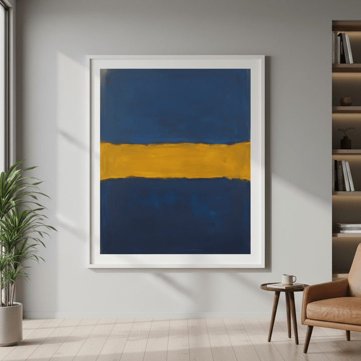 Blue Shades of Yellow Abstract Mark Rothko Inspired wall - art - picture - poster