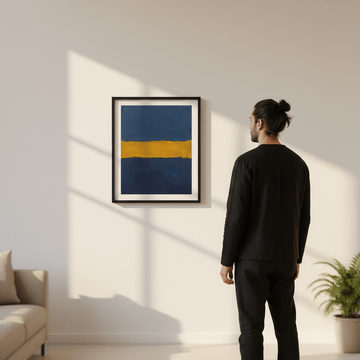 Blue Shades of Yellow Abstract Mark Rothko Inspired wall - art - picture - poster