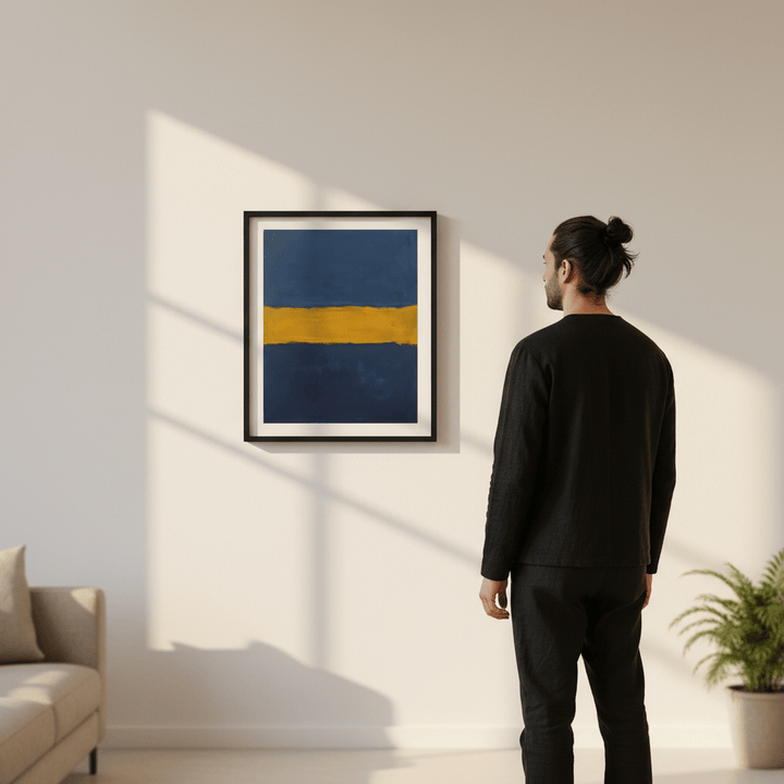 Blue Shades of Yellow Abstract Mark Rothko Inspired wall - art - picture - poster