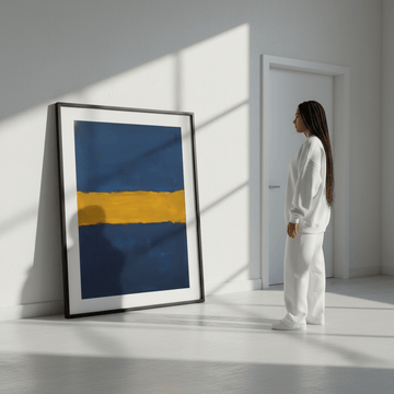 Blue Shades of Yellow Abstract Mark Rothko Inspired wall - art - picture - poster