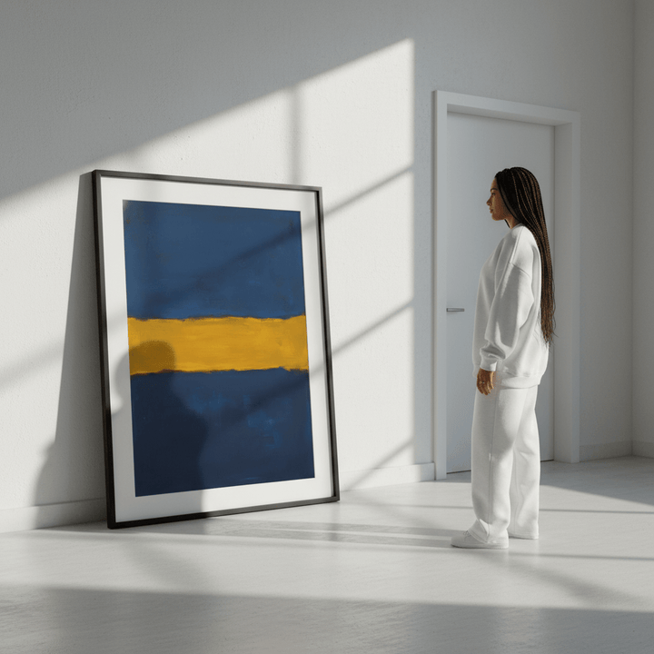 Blue Shades of Yellow Abstract Mark Rothko Inspired wall - art - picture - poster