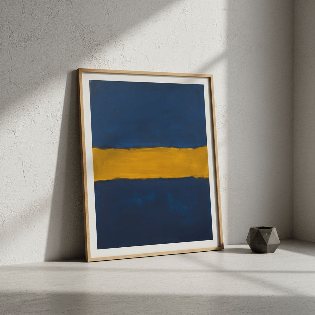 Blue Shades of Yellow Abstract Mark Rothko Inspired wall - art - picture - poster