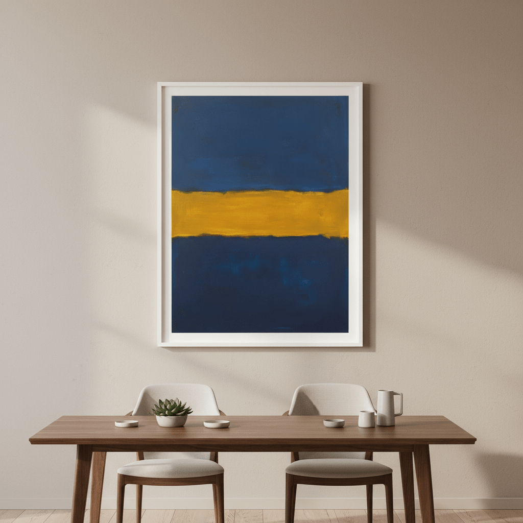 Blue Shades of Yellow Abstract Mark Rothko Inspired wall - art - picture - poster