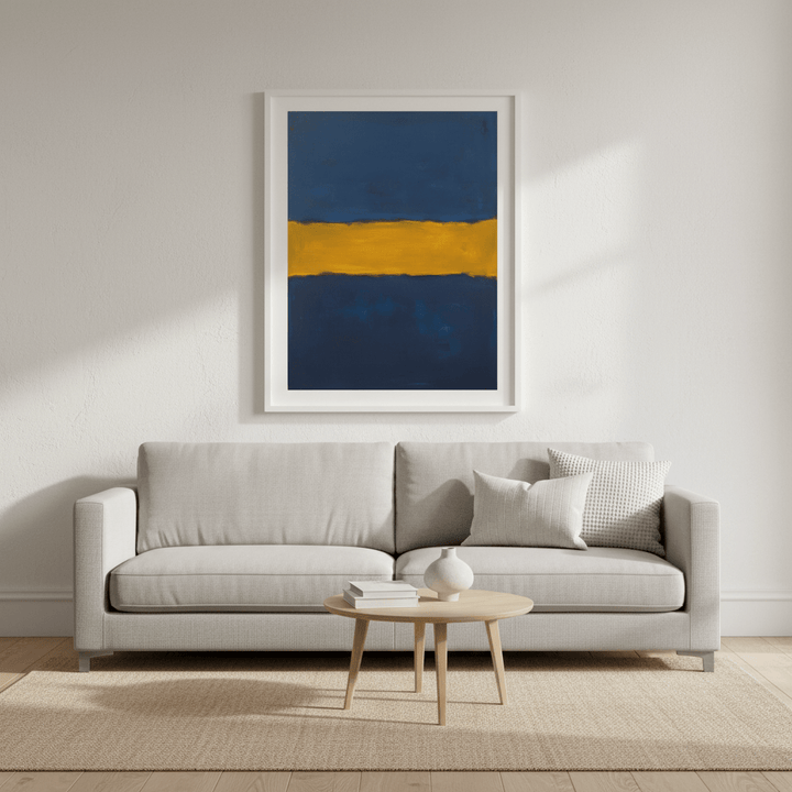 Blue Shades of Yellow Abstract Mark Rothko Inspired wall - art - picture - poster