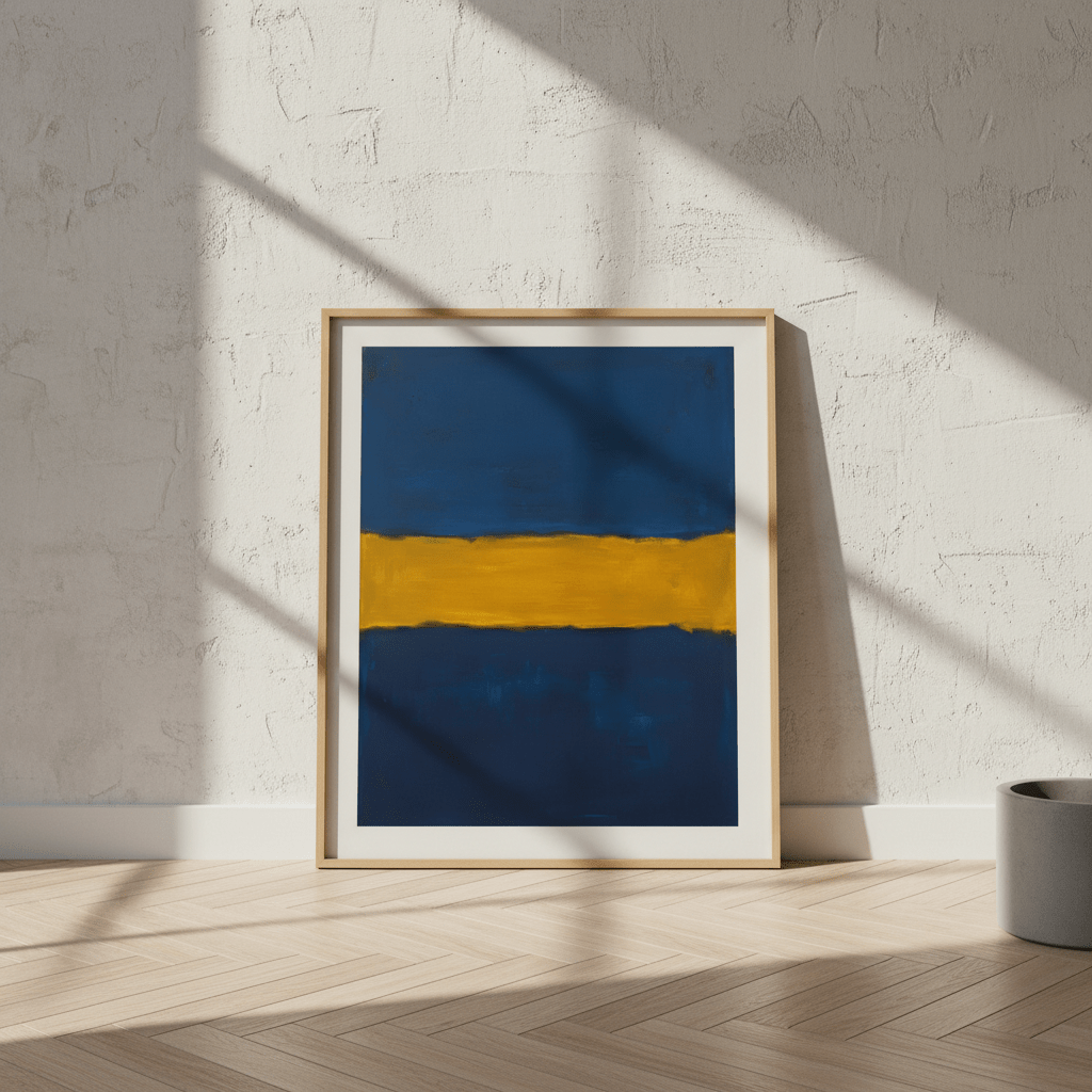 Blue Shades of Yellow Abstract Mark Rothko Inspired wall - art - picture - poster