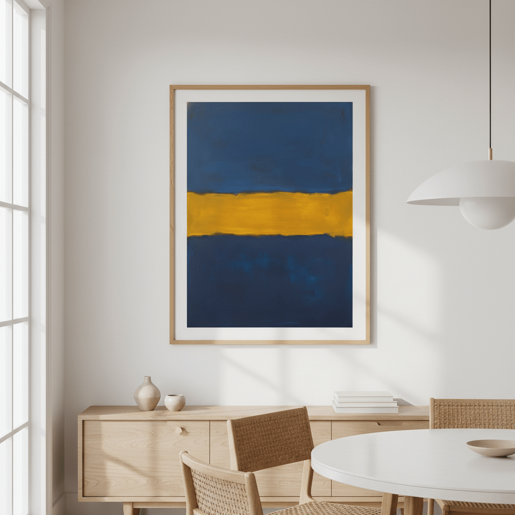 Blue Shades of Yellow Abstract Mark Rothko Inspired wall - art - picture - poster