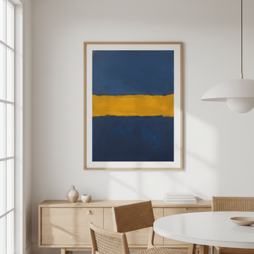 Blue Shades of Yellow Abstract Mark Rothko Inspired wall - art - picture - poster
