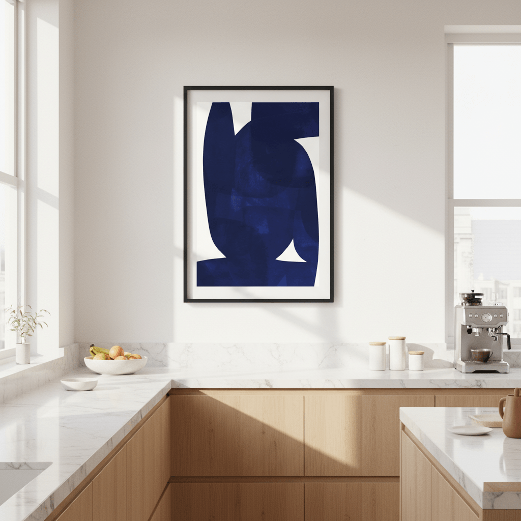 Blue Shape by Berit Mongensen Lopez wall - art - picture - poster