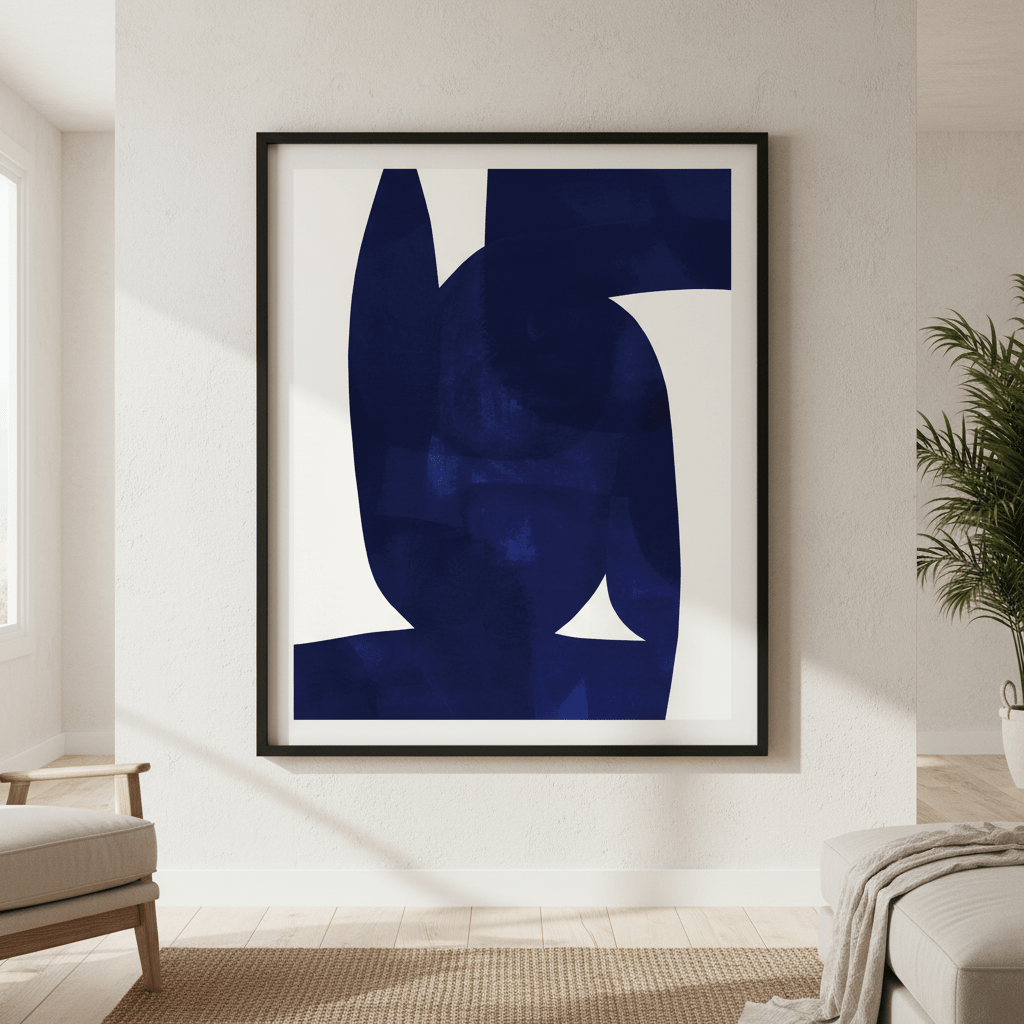 Blue Shape by Berit Mongensen Lopez wall - art - picture - poster
