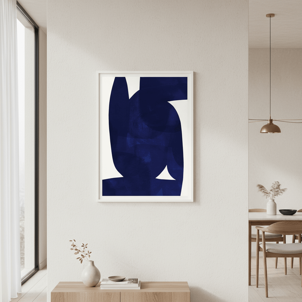 Blue Shape by Berit Mongensen Lopez wall - art - picture - poster
