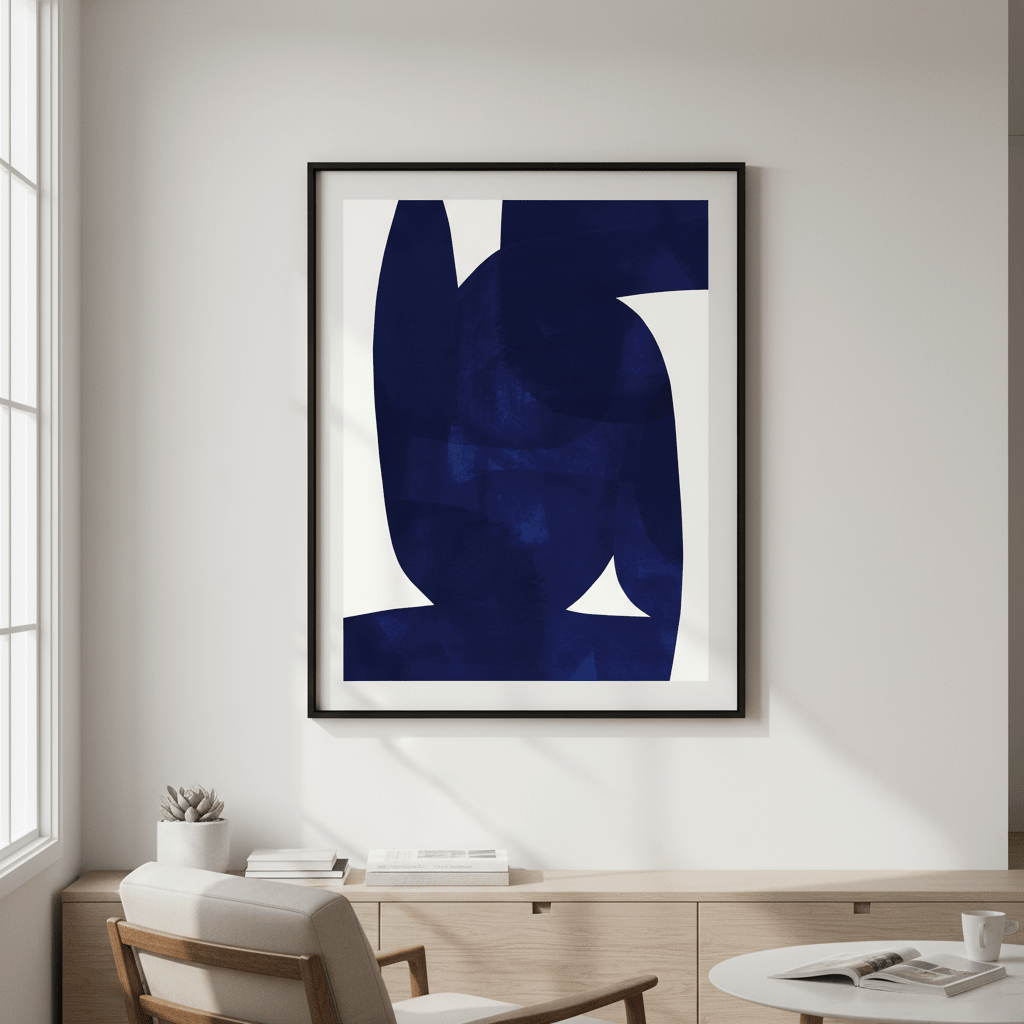 Blue Shape by Berit Mongensen Lopez wall - art - picture - poster