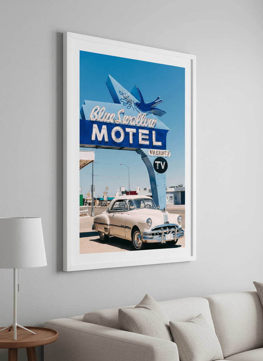 Modern wall art styled above a sofa in a neutral living room