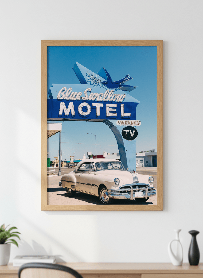 Contemporary wall art featured in a bright modern office workspace