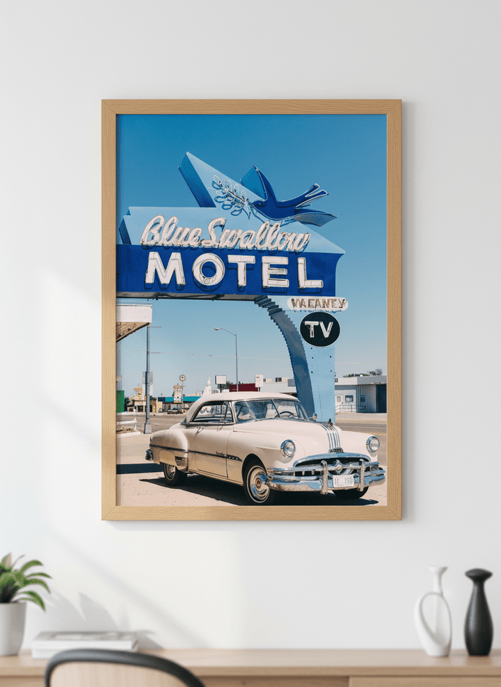 Contemporary wall art featured in a bright modern office workspace