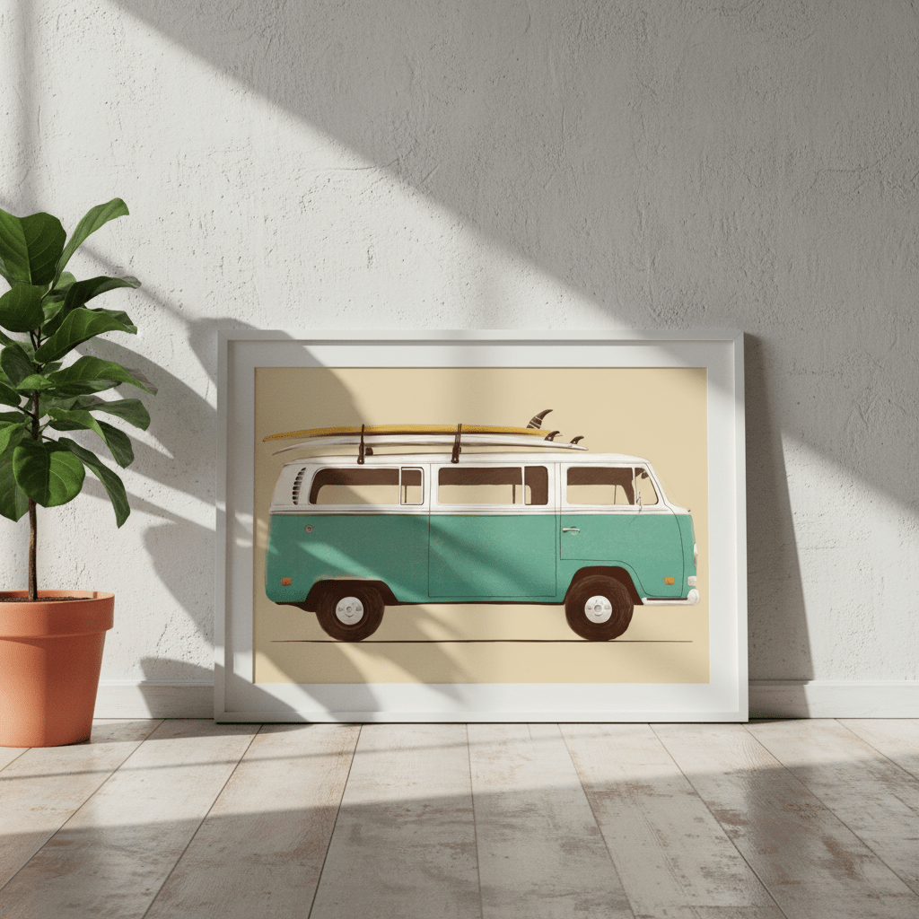 Blue Van by Florent Bodart wall - art - picture - poster
