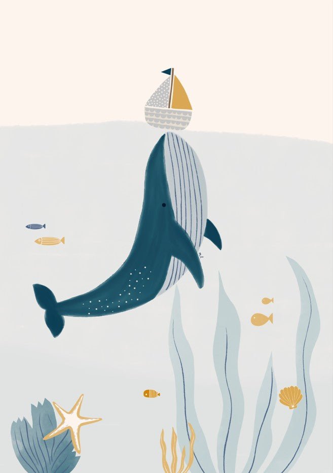 Blue Whale Sailing Boat by Menina Lisboa
