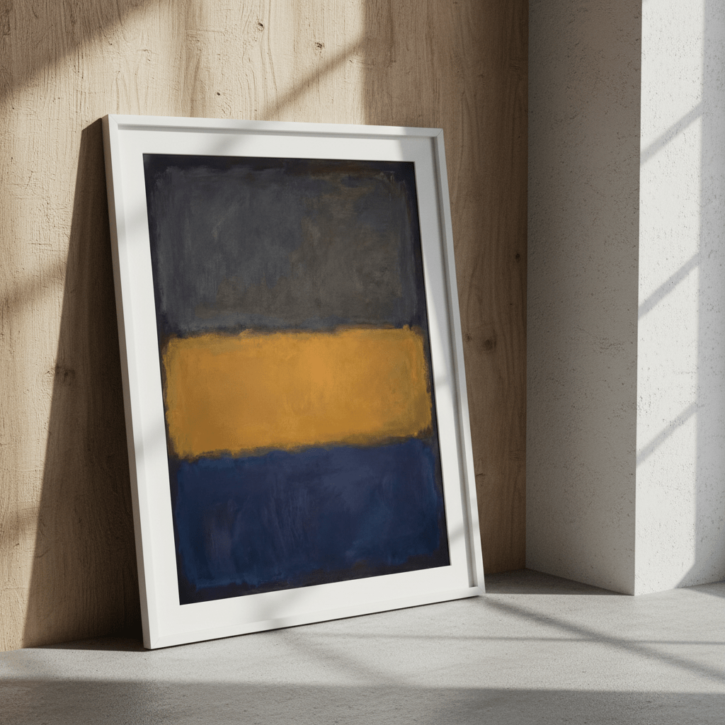 Blue Yellow Grey Mark Rothko Inspired Abstract Art wall - art - picture - poster