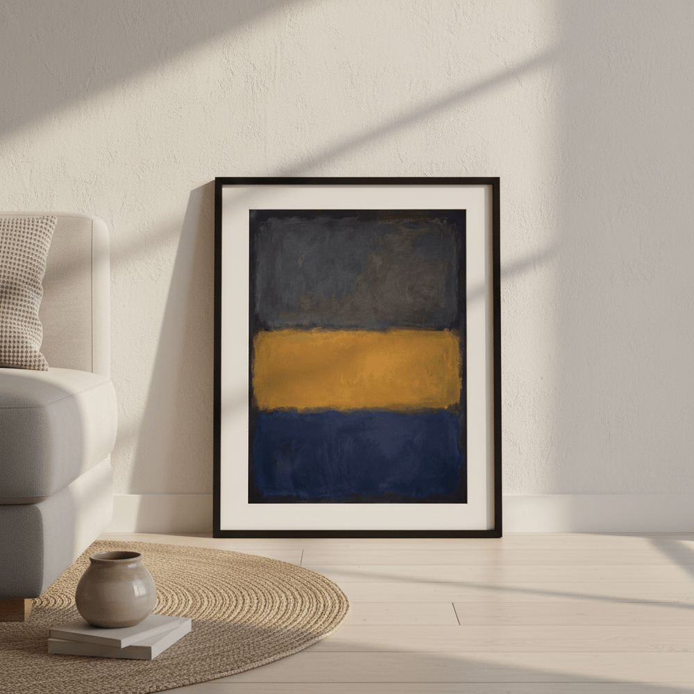 Blue Yellow Grey Mark Rothko Inspired Abstract Art wall - art - picture - poster