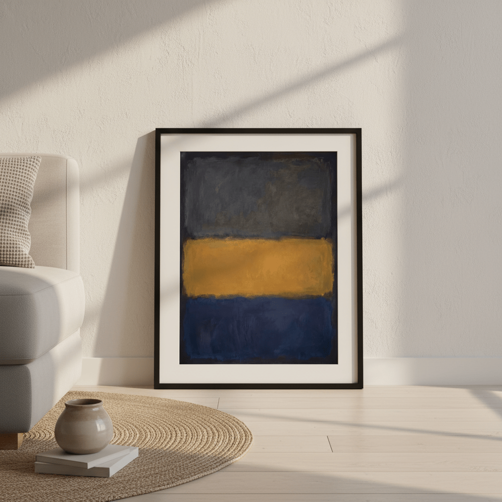 Blue Yellow Grey Mark Rothko Inspired Abstract Art wall - art - picture - poster