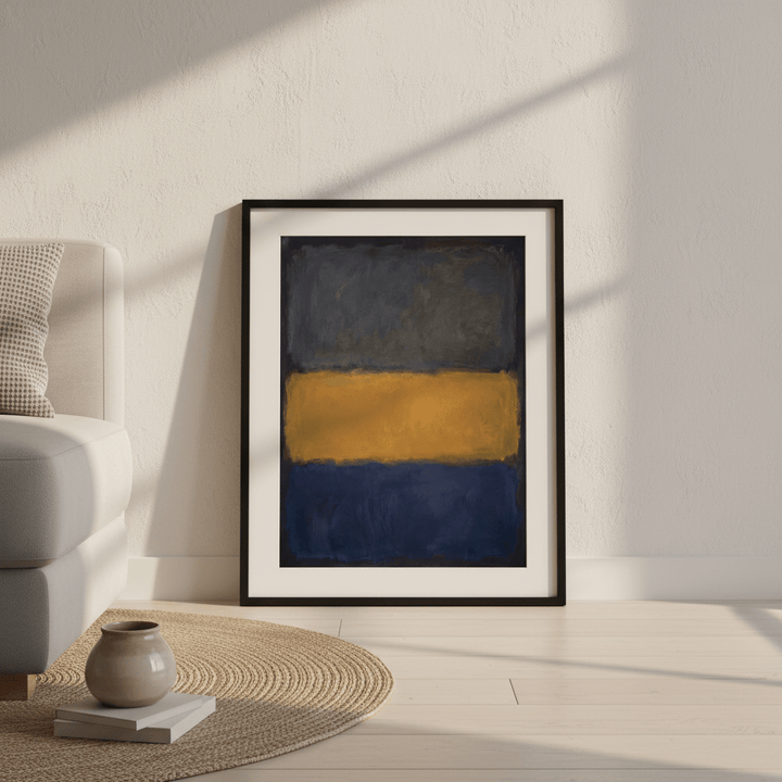 Blue Yellow Grey Mark Rothko Inspired Abstract Art wall - art - picture - poster