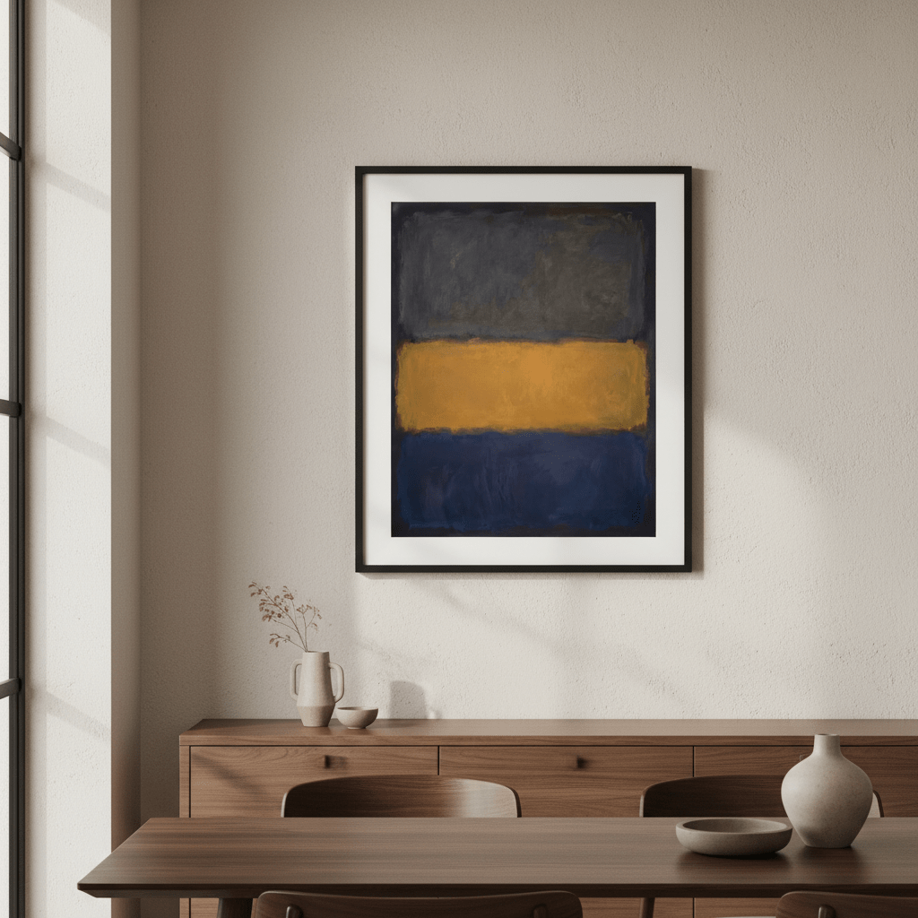Blue Yellow Grey Mark Rothko Inspired Abstract Art wall - art - picture - poster