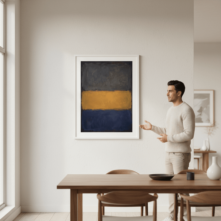 Blue Yellow Grey Mark Rothko Inspired Abstract Art wall - art - picture - poster