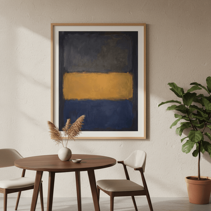 Blue Yellow Grey Mark Rothko Inspired Abstract Art wall - art - picture - poster