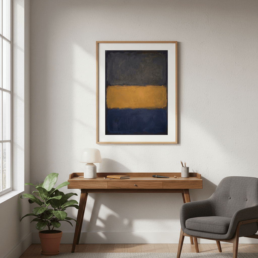 Blue Yellow Grey Mark Rothko Inspired Abstract Art wall - art - picture - poster
