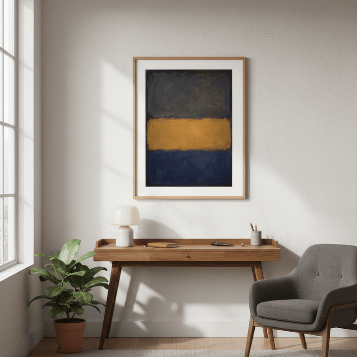 Blue Yellow Grey Mark Rothko Inspired Abstract Art wall - art - picture - poster
