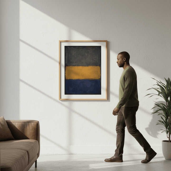 Blue Yellow Grey Mark Rothko Inspired Abstract Art wall - art - picture - poster