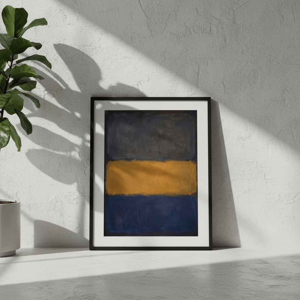 Blue Yellow Grey Mark Rothko Inspired Abstract Art wall - art - picture - poster