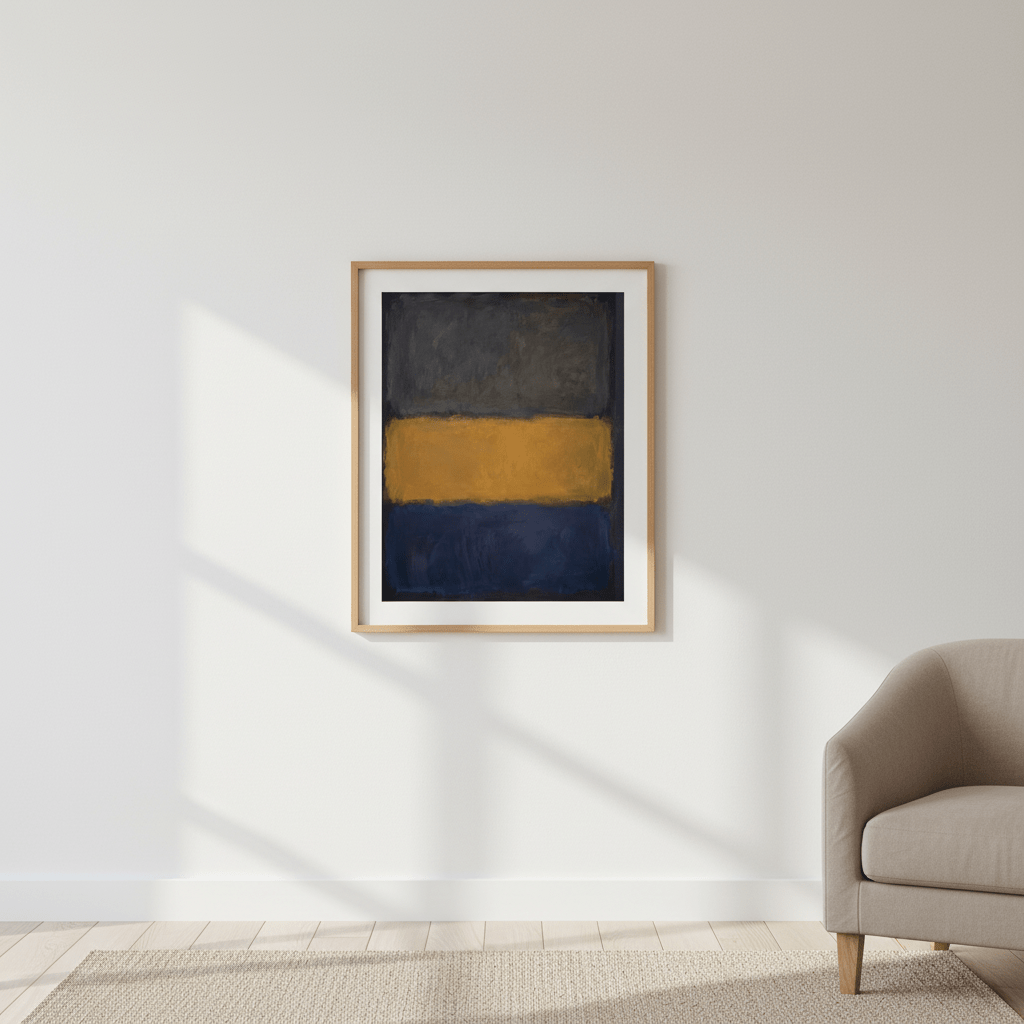 Blue Yellow Grey Mark Rothko Inspired Abstract Art wall - art - picture - poster
