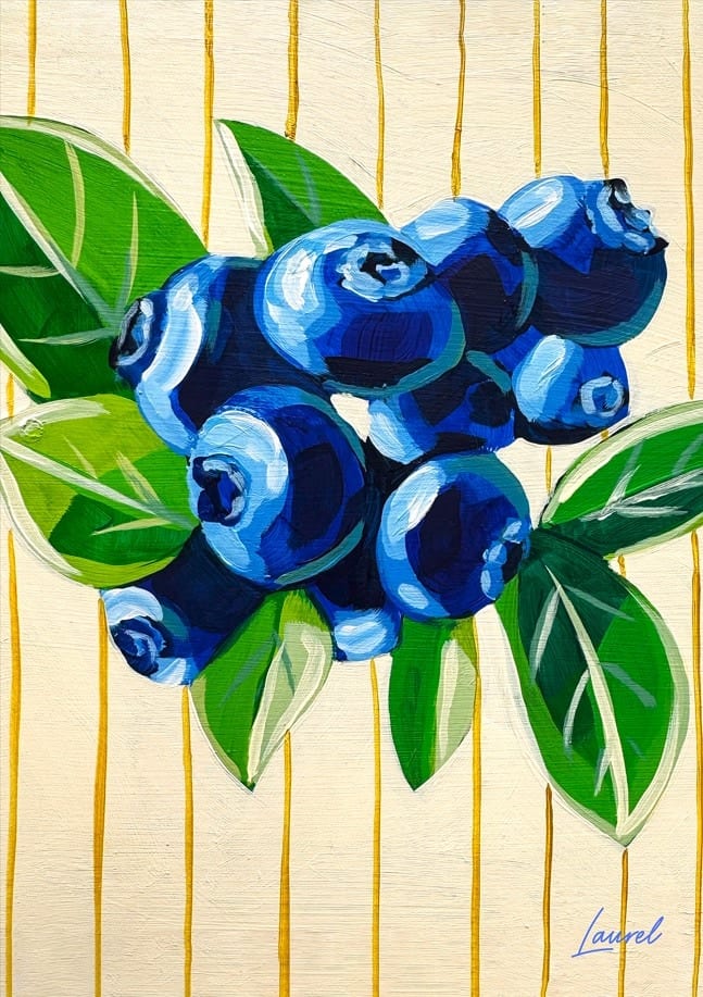 Blueberries By Laurel Greenfield | Art & Canvas Print