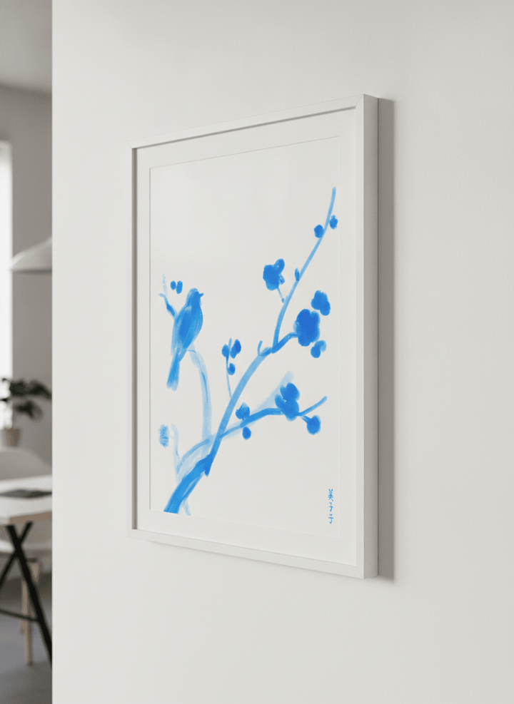 Contemporary wall art featured in a bright modern office workspace