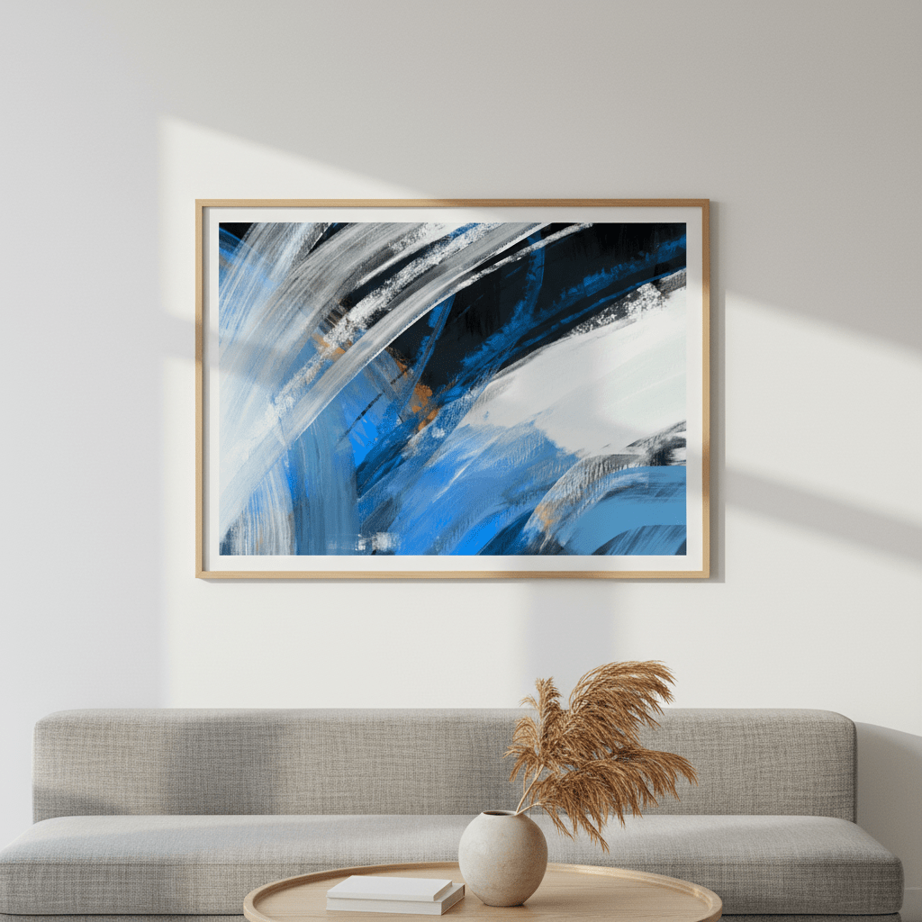 Blueblack with Orange by Julia Cheney wall - art - picture - poster
