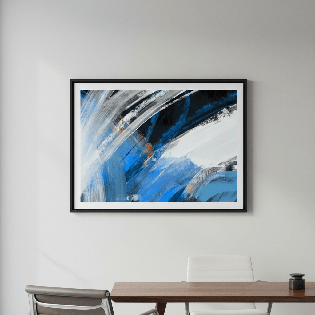 Blueblack with Orange by Julia Cheney wall - art - picture - poster