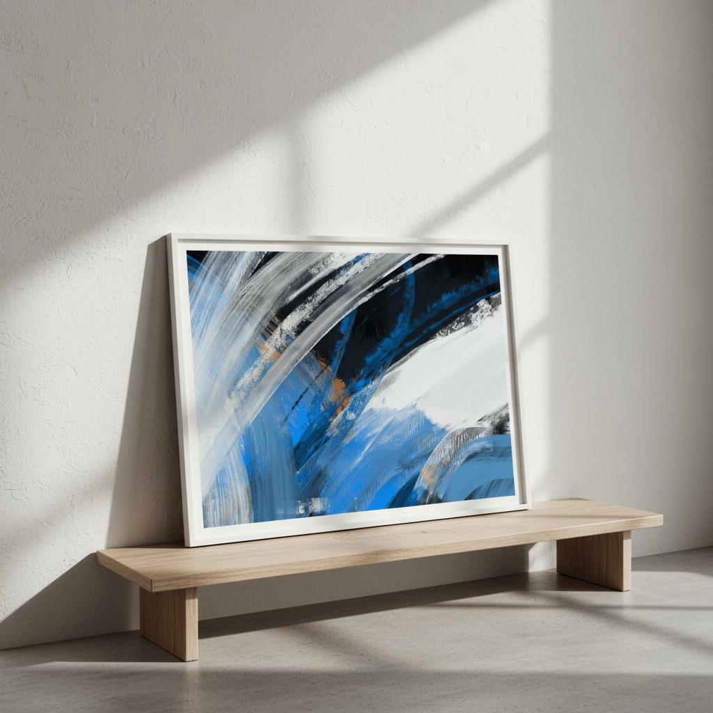 Blueblack with Orange by Julia Cheney wall - art - picture - poster