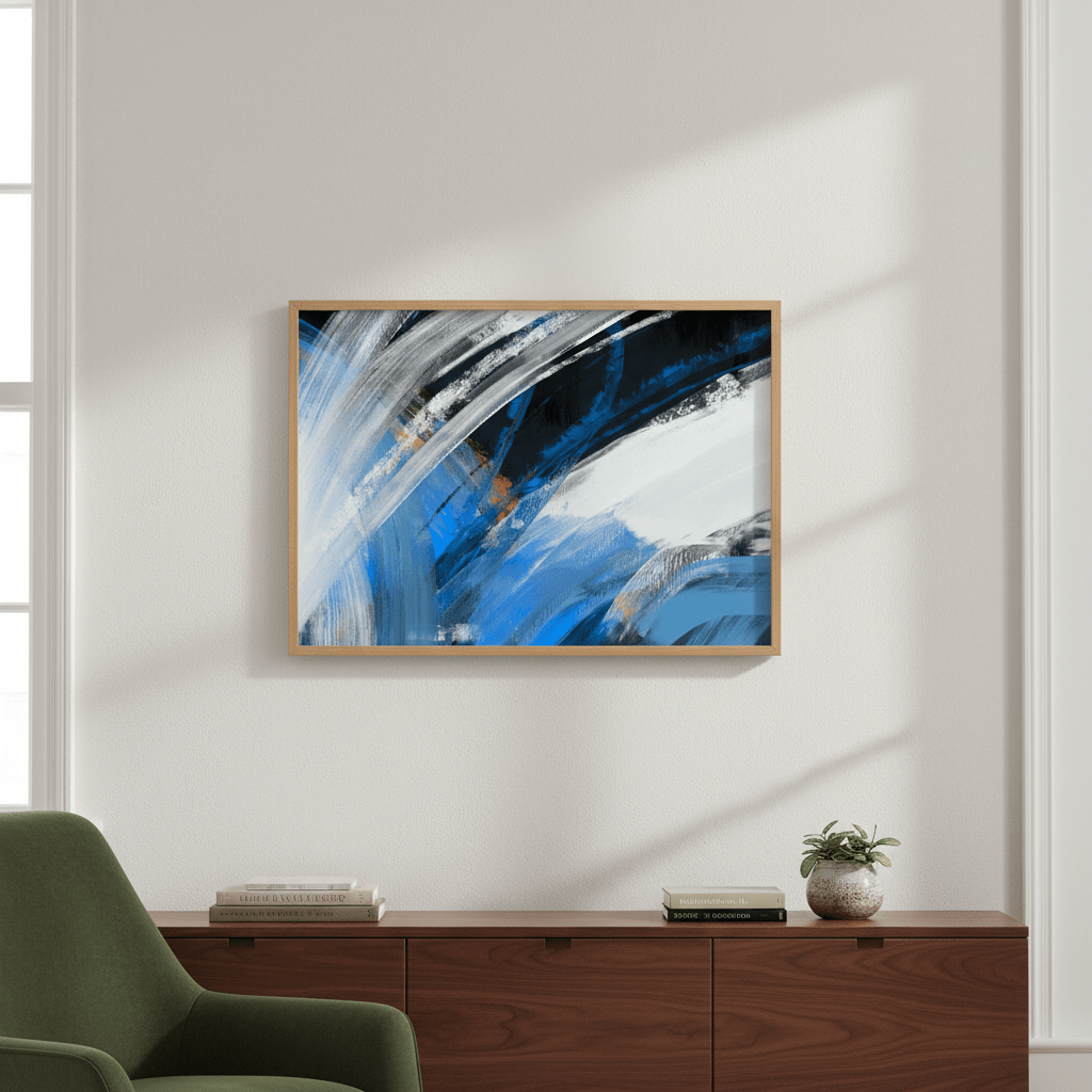 Blueblack with Orange by Julia Cheney wall - art - picture - poster