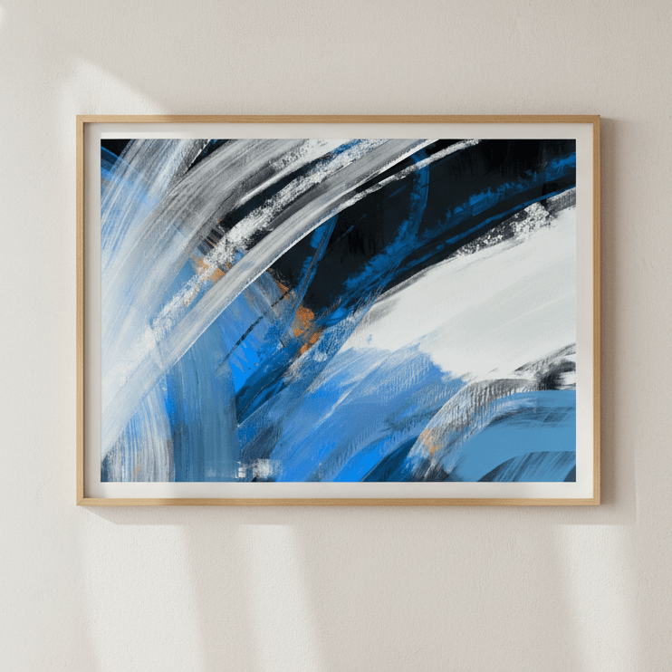 Blueblack with Orange by Julia Cheney wall - art - picture - poster