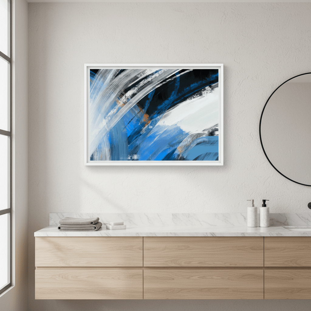 Blueblack with Orange by Julia Cheney wall - art - picture - poster