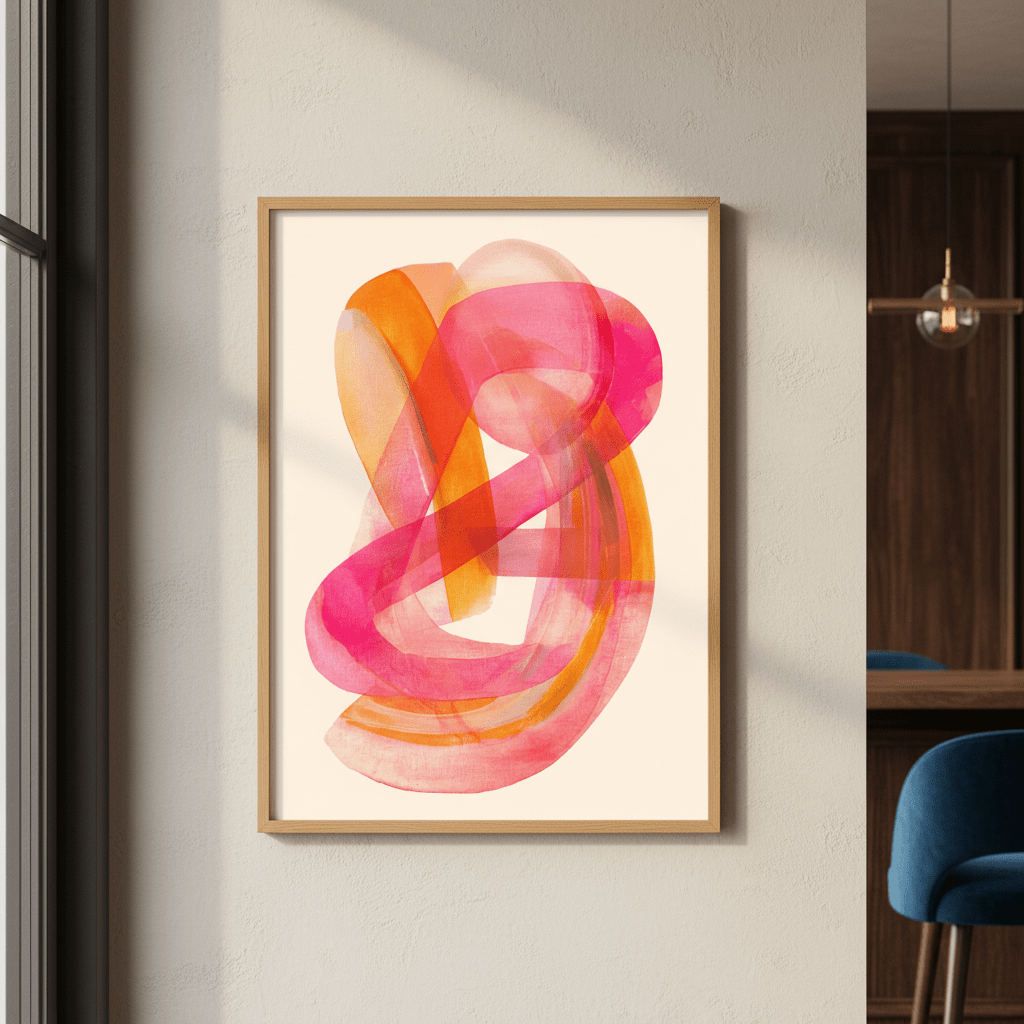 Blush Continuum Abstract Art wall - art - picture - poster